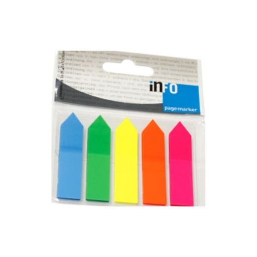 INDICE PLASTICO "BANDERITAS" 5 COL. 125H. INFO