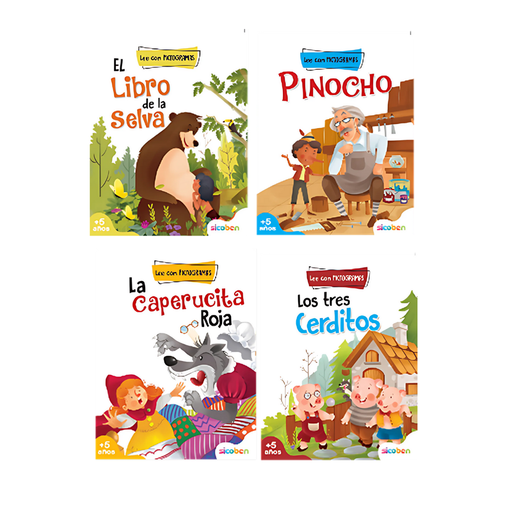 LEE CON PICTOGRAMAS CUATRO CUENTOS CLASICOS SICOBEN