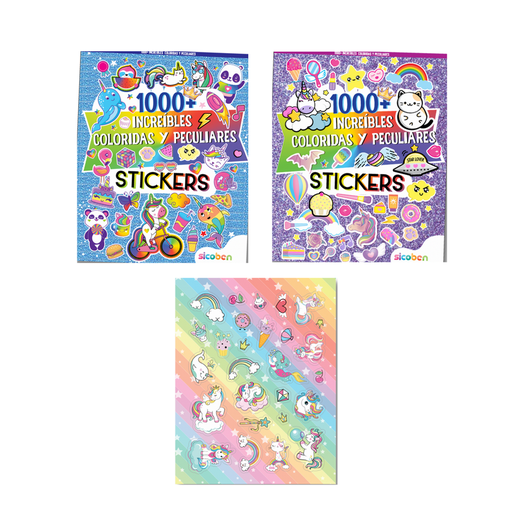 LIBRO DE STICKERS 1000 STICKERS 24 PAG MEDIDAS 20X27 CM SICOBEN