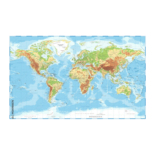 [OFF-35028] MAPA PLANISFERIO FISICO POLITICO UNIDAD