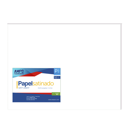[OFF-PS-BL] PAPEL SATINADO BLANCO 19" X 25" (PAQ 50)