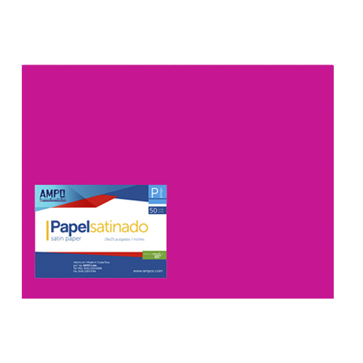 [OFF-PS-FU] PAPEL SATINADO FUCSIA 19" X 25" (PAQ 50)