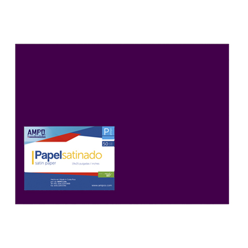 [OFF-PS-MO] PAPEL SATINADO MORADO 19" X 25" (PAQ 50 UDS)