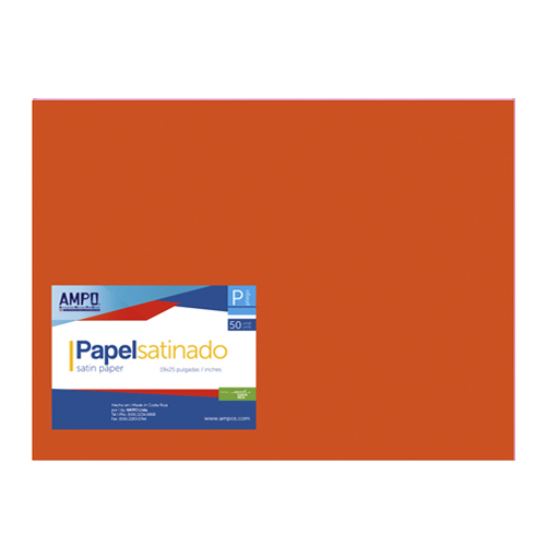 [OFF-PS-NA] PAPEL SATINADO NARANJA 19" X 25" (PAQ 50)