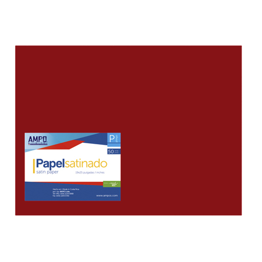 [OFF-PS-RO] PAPEL SATINADO ROJO 19" X 25" (PAQ 50)
