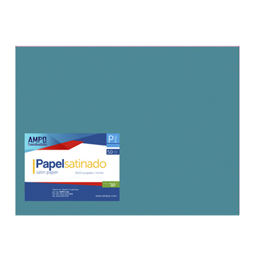 [OFF-PS-T] PAPEL SATINADO TURQUESA (PAQ 50)