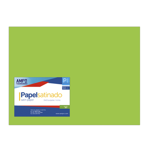 [OFF-PS-VC] PAPEL SATINADO VERDE CLARO 19" X 25" (PAQ 50)