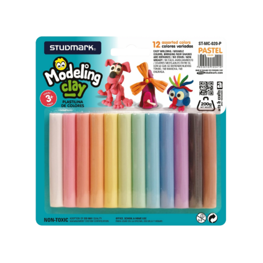 [OFF-ST-MC-020-P] PLASTILINA 12 COLORES PASTELES 200G
