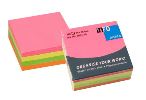 [OFF-432] QUITA Y PON 3" X 3" BRILLANTE ROSADO 80 H. INFO (12)