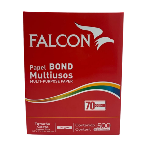 [OFF-PT17254] RESMA PAPEL BOND FALCON T/CARTA (70G) ROJO