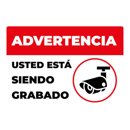 [OFF-943] ROTULO ADVER. USTED ESTA SIENDO GRABADO 20X30