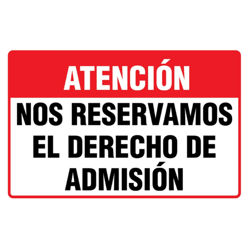 [OFF-931] ROTULO NOS RESERVAMOS DERECHO ADMI 20X30