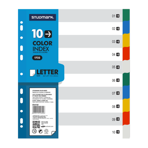 [OFF-ST-CID-12] SEPARADORES PLASTICOS CARTA 12 DIVISIONES CON BOLSILLO FRONTAL