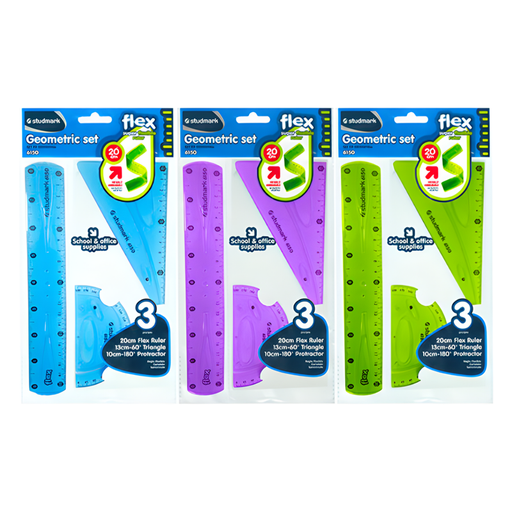 SET DE GEOMETRIA FLEX 20 CM 3 PZS STUDMARK