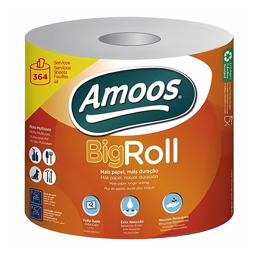 [OFF-AM00019] TOALLA MAYORDOMO SUPER ROLL DOBLE HOJA 364H AMOOS UNIDAD (6)