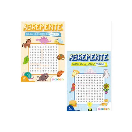 [OFF-SBA-7390] ABREMENTE SOPAS DE LETRAS INGLES/ESPAÑOL 48PAG BLANCO Y NEGRO SICOBEN
