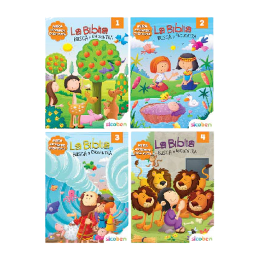 CUENTOS DE LA BIBLIA LIBRO DE HISTORIAS JUEGA BUSCA Y ENCUENTRA SICOBEN