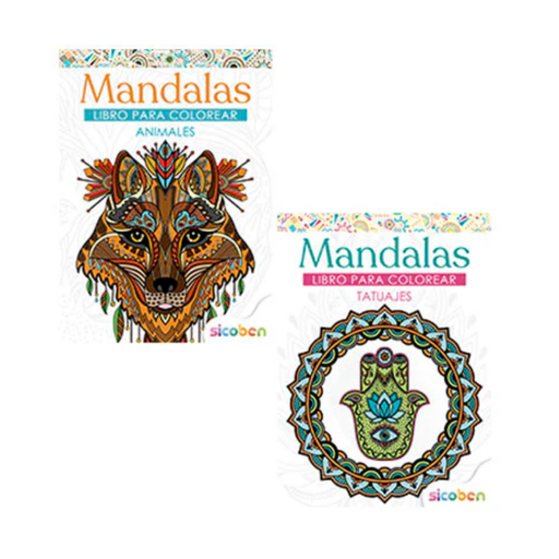 MANDALAS ANIMALES/TATUAJES 24PAG BLANCO Y NEGRO SICOBEN