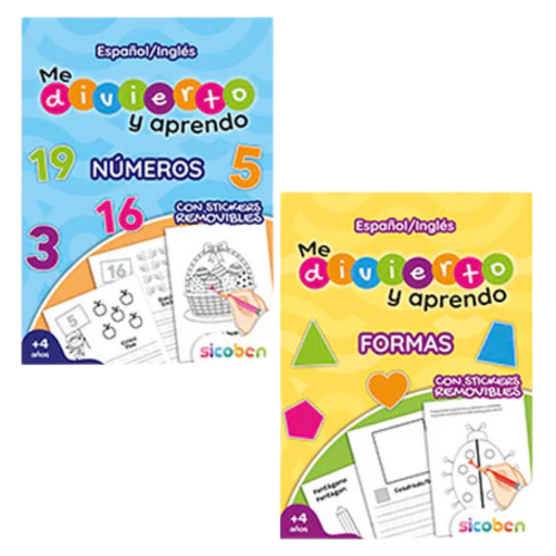 ME DIVIERTO Y APRENDO CON FORMAS/NUMEROS 48PAG Y 2PAG STICKERS BLANCO Y NEGRO SICOBEN