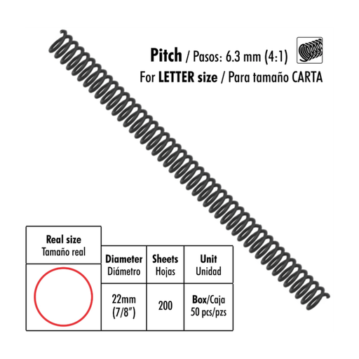 RESORTE ESPIRAL PLAST 7/8 NG 22MM 50UDS STUDMARK