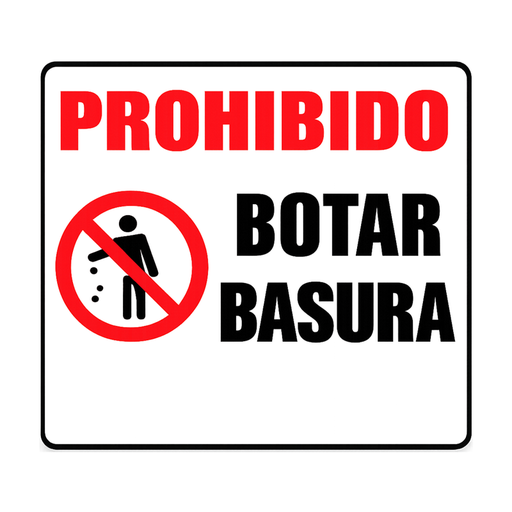 [OFF-922] ROTULO PROHIBIDO BOTAR BASURA 20X30CM