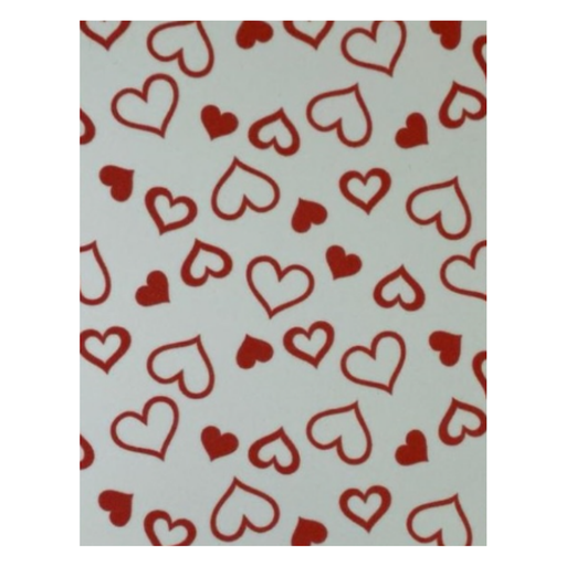 FOAM ESTAMPADO T/CARTA BLANCO CORAZONES ROJOS 10H