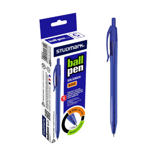 BOLIGRAFO RETRACTIL 0.7MM AZUL 12 UDS STUDMARK