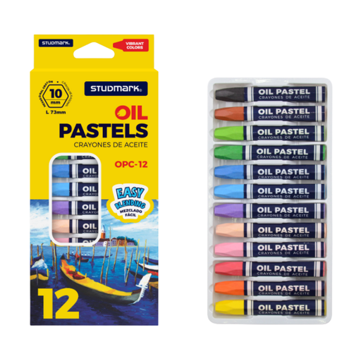 TIZA PASTEL 12 COLORES STUDMARK