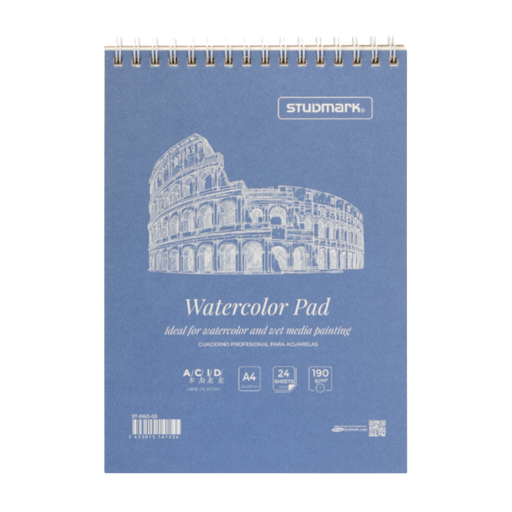 CUADERNO P/ ACUARELAS A4 24H 190G STUDMARK