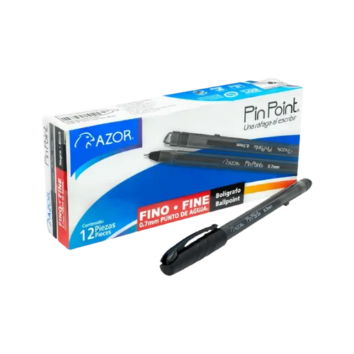 [OFF-6810N] BOLIGRAFO PIN POINT CUERPO OPACO NEGRO  0.7MM AZOR UNIDAD