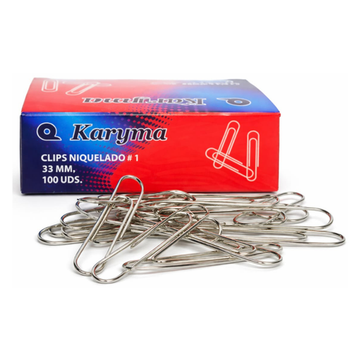 [OFF-5329] CLIPS NIQUELADOS #1 KARYMA 33MM 100UDS