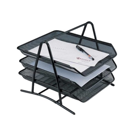 [OFF-6185] PAPELERA DE MALLA METALICA HORIZ., 3 DIV. 32 x 9 x 29.3cm KARYMA