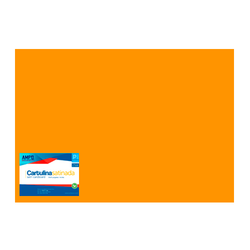 CARTULINA SATINADA NARANJA PAQ 25