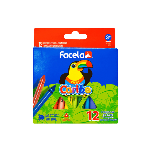 CRAYONES DE CERA CARIBE 12 COLORES