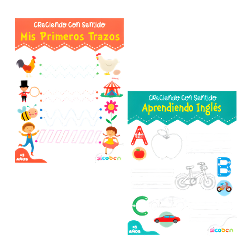 CRECIENDO CON SENTIDO - TITULOS APRENDIZAJE PREESCOLAR TRAZOS Y APRENDIENDO INGLES SICOBEN