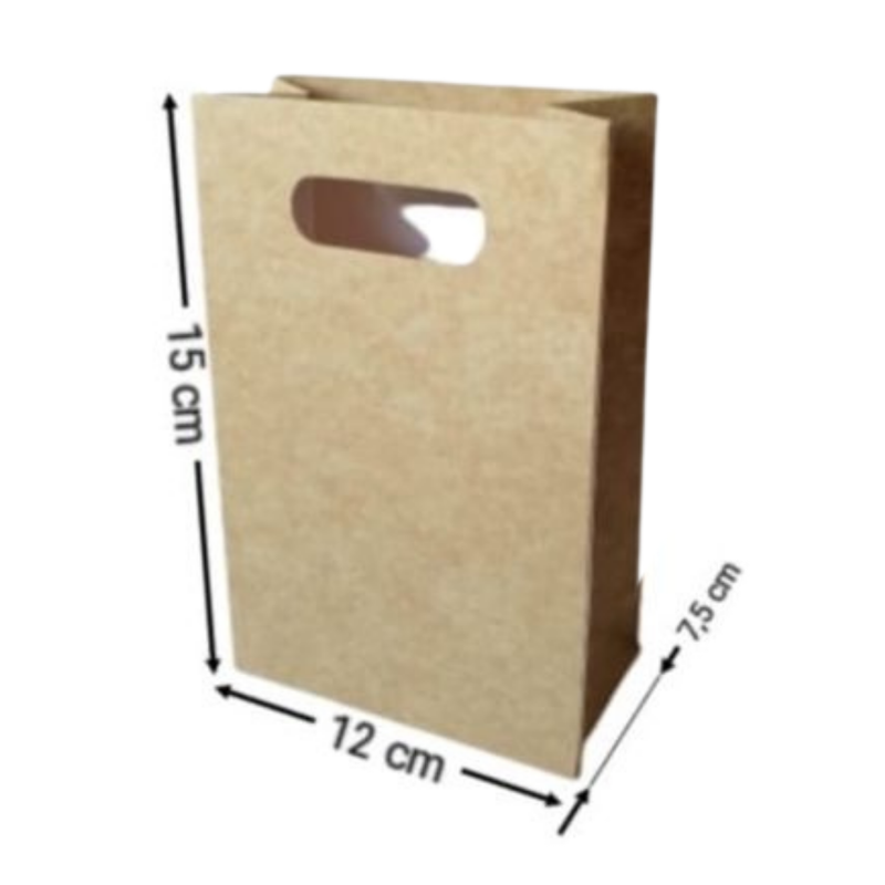 [OFF-BK-1704] BOLSA KRAFT C/AGARRADERA #1704 15X12X7,5CM  (PAQ 12)