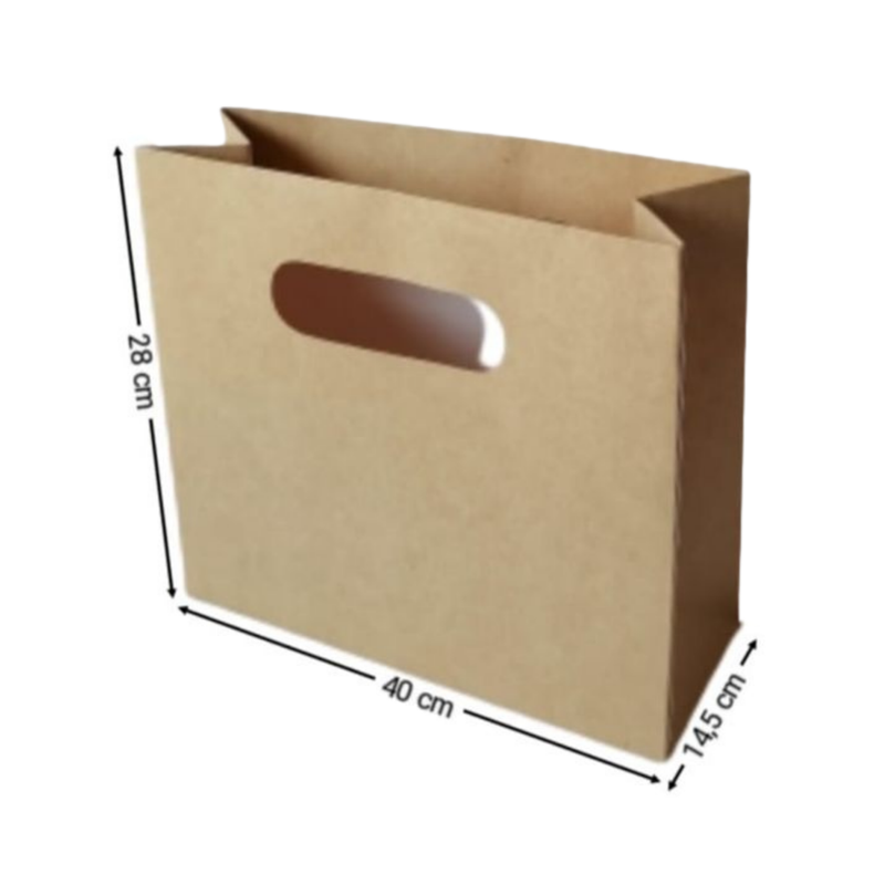 [OFF-BK-1706] BOLSA KRAFT C/AGARRADERA #1706 28X40X14,5CM  (PAQ 12)