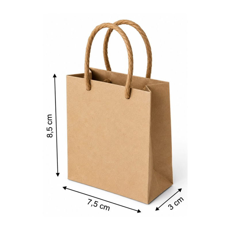 [OFF-BK-1001] BOLSA KRAFT VERTICAL #1001 8,5X7,5X3CM  (PAQ 12)