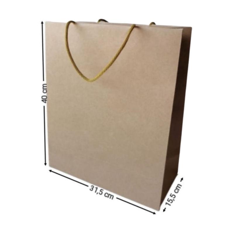 [OFF-BK-1008] BOLSA KRAFT VERTICAL #1008 40X31,5X15,5CM (PAQ 12)