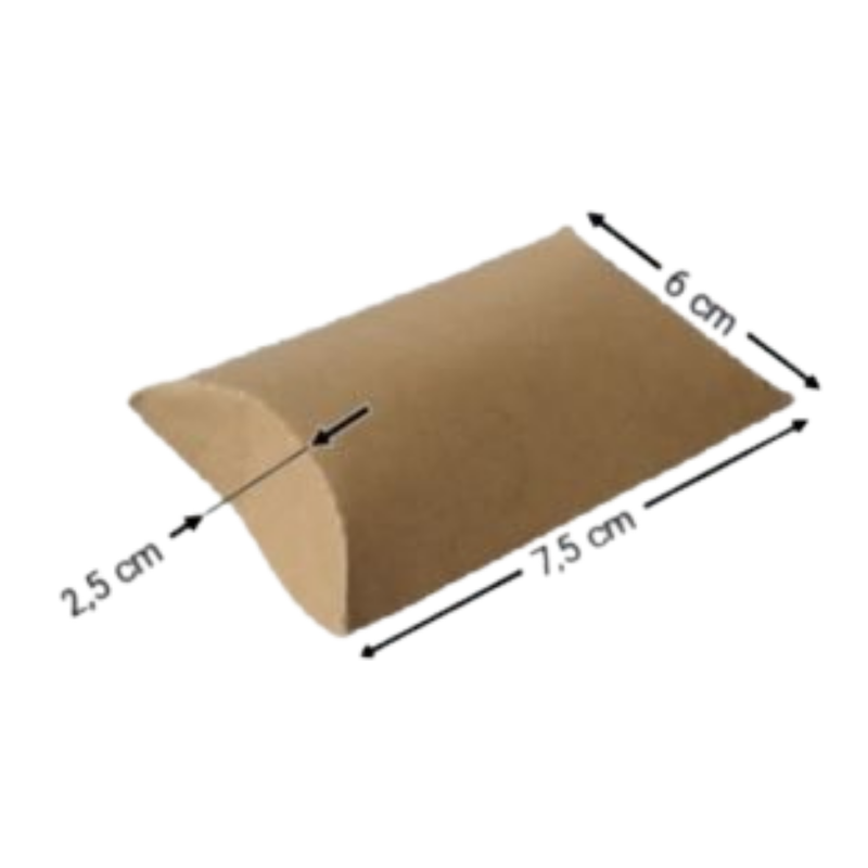 [OFF-CK-1020] CAJA KRAFT ALMOHADA #1020 7,5X6X2,5CM (PAQ 12)