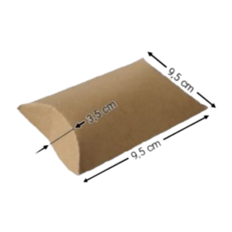 [OFF-CK-1025] CAJA KRAFT ALMOHADA #1025 9,5X9,5X3,5CM (PAQ 12)