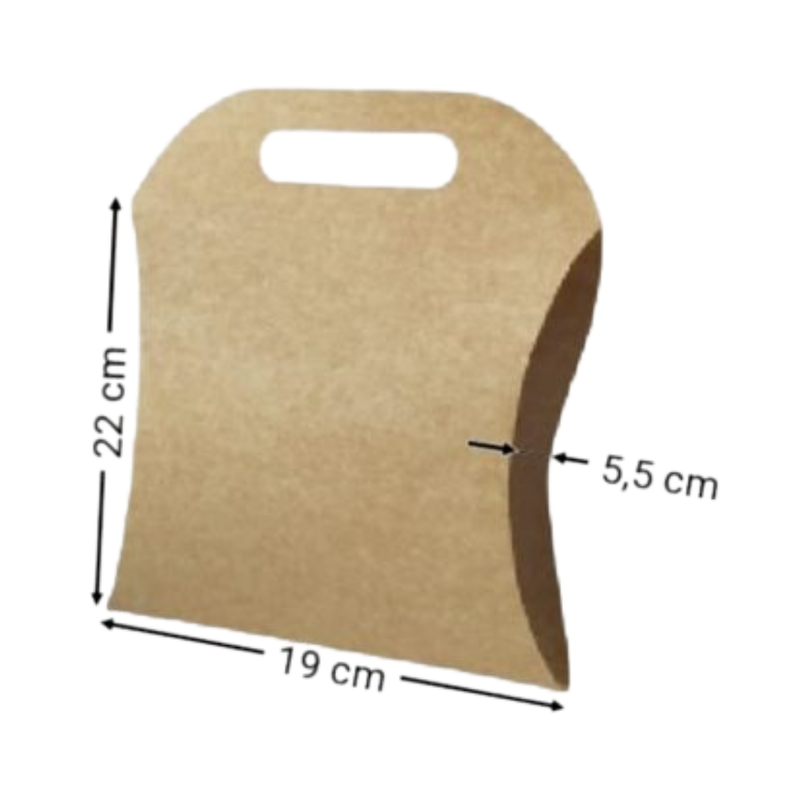 [OFF-CK-1035] CAJA KRAFT ALMOHADA #1035 22X19X5,5CM (PAQ 12)