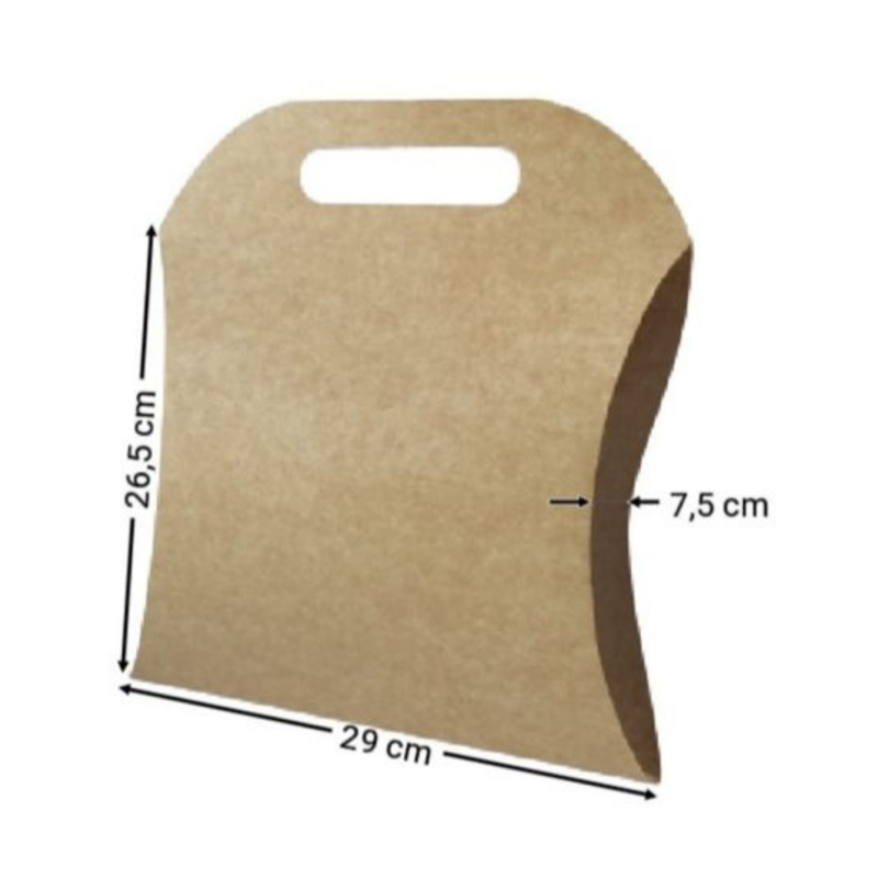 [OFF-CK-1036] CAJA KRAFT ALMOHADA #1036 26,5X29X7,5CM (PAQ 12)