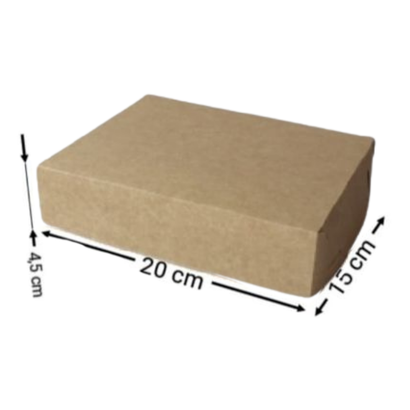 [OFF-CK-2050] CAJA KRAFT RECTANGULAR #2050 20X15X4,5CM (PAQ 12)