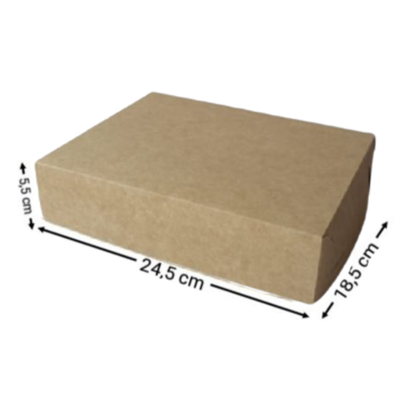 [OFF-CK-2055] CAJA KRAFT RECTANGULAR #2055 24,5X18,5X5,5C (PAQ 12)