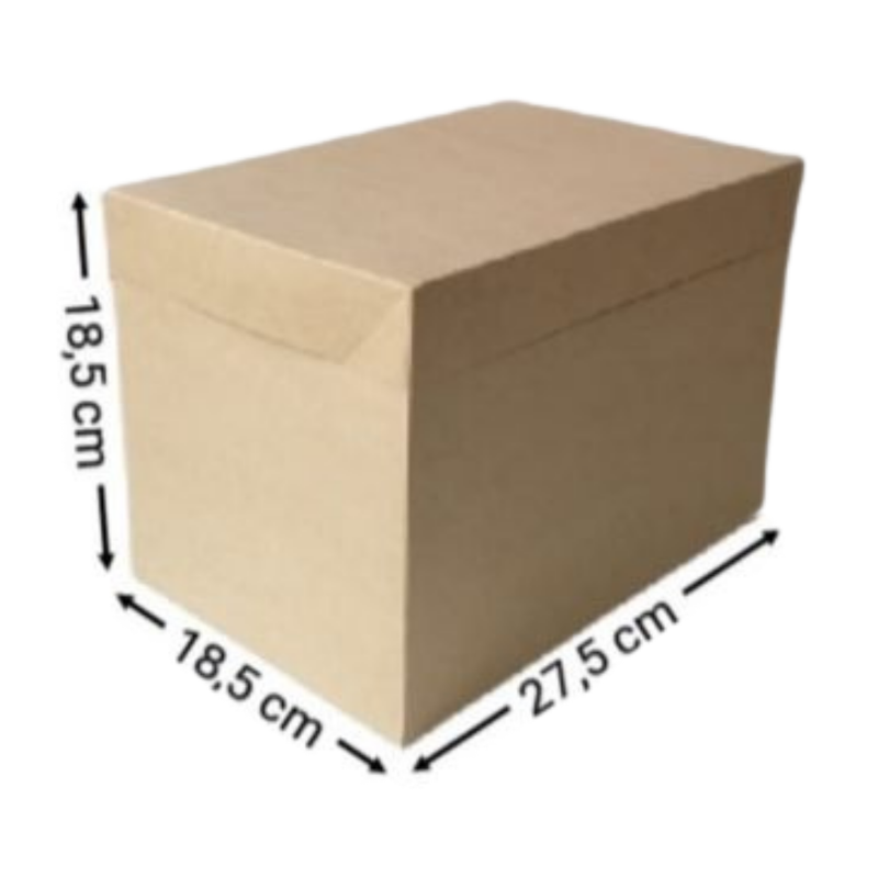 CAJA KRAFT RECTANGULAR #2086 27,5X18,5X18,5CM (PAQ 12)