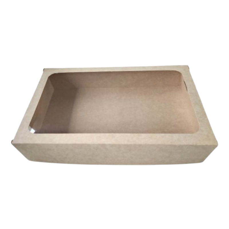 CAJA KRAFT TAPA TRANSPARENTE #20703 36X21,5X7CM (PAQ 12)