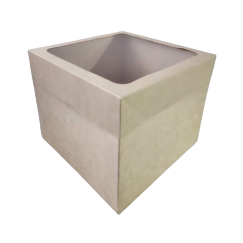 CAJA KRAFT TAPA TRANSPARENTE #20893 22X25X25CM (PAQ 12)