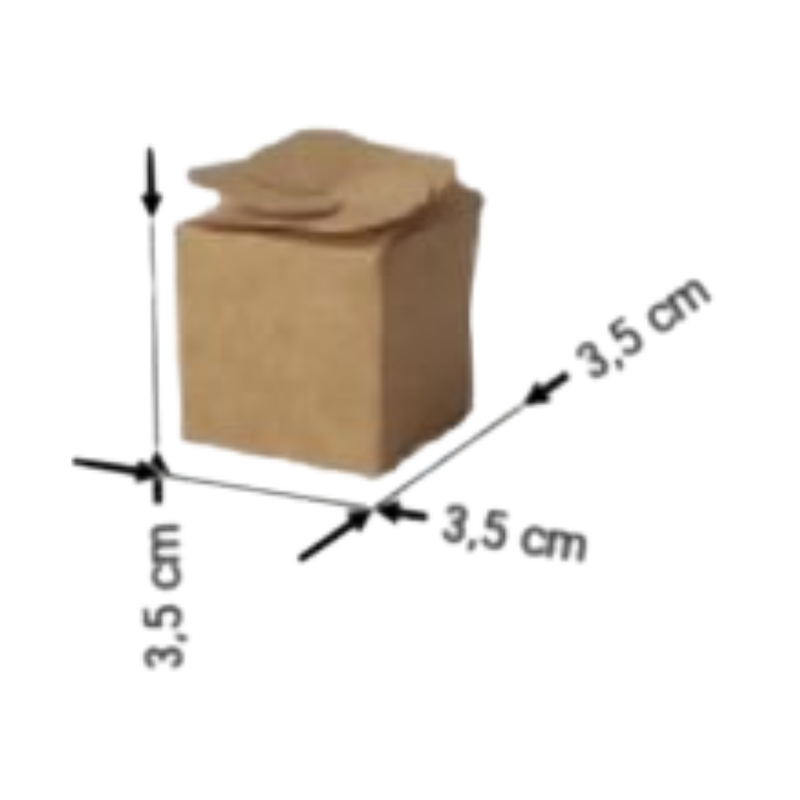 [OFF-CK-4002] CAJA KRAFT C/CIERRE FLOR #4002 3,5X3,5X3,5CM (PAQ 12)