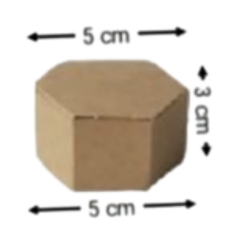[OFF-CK-4003] CAJA KRAFT HEXAGONAL #4003 5X5X3CM (PAQ 12)
